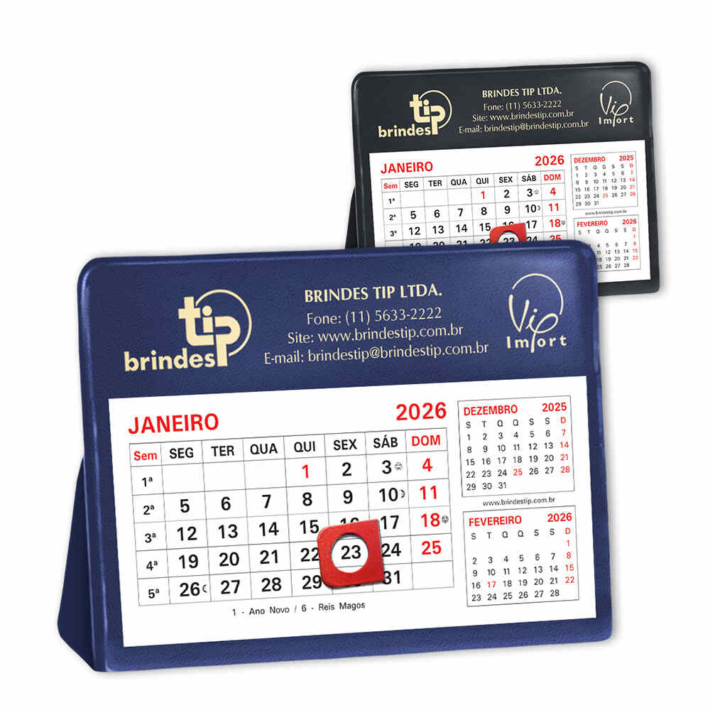 Calendário Personalizado Folhinha p/ Mesa Média c/ Marcador Magnético 165A