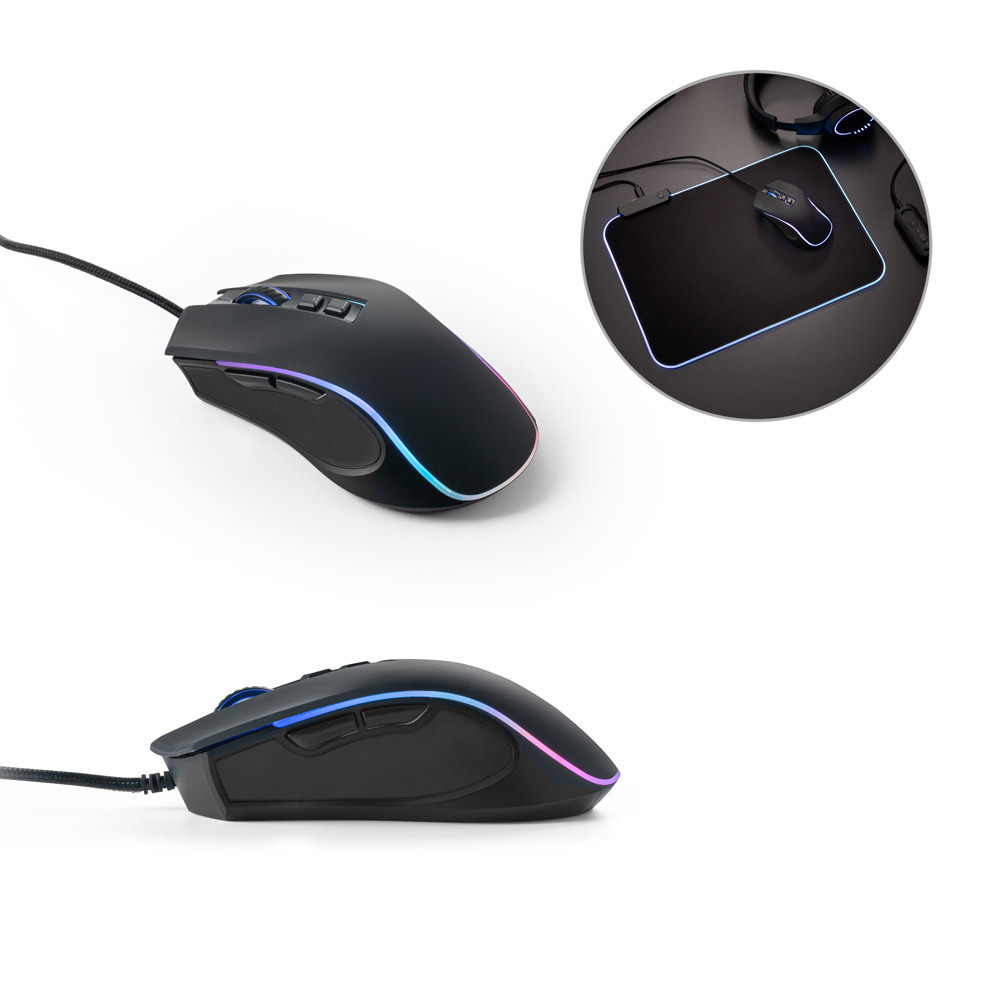 Mouse Personalizado THORNE MOUSE RGB para jogos em ABS com acabamento em borracha 97133